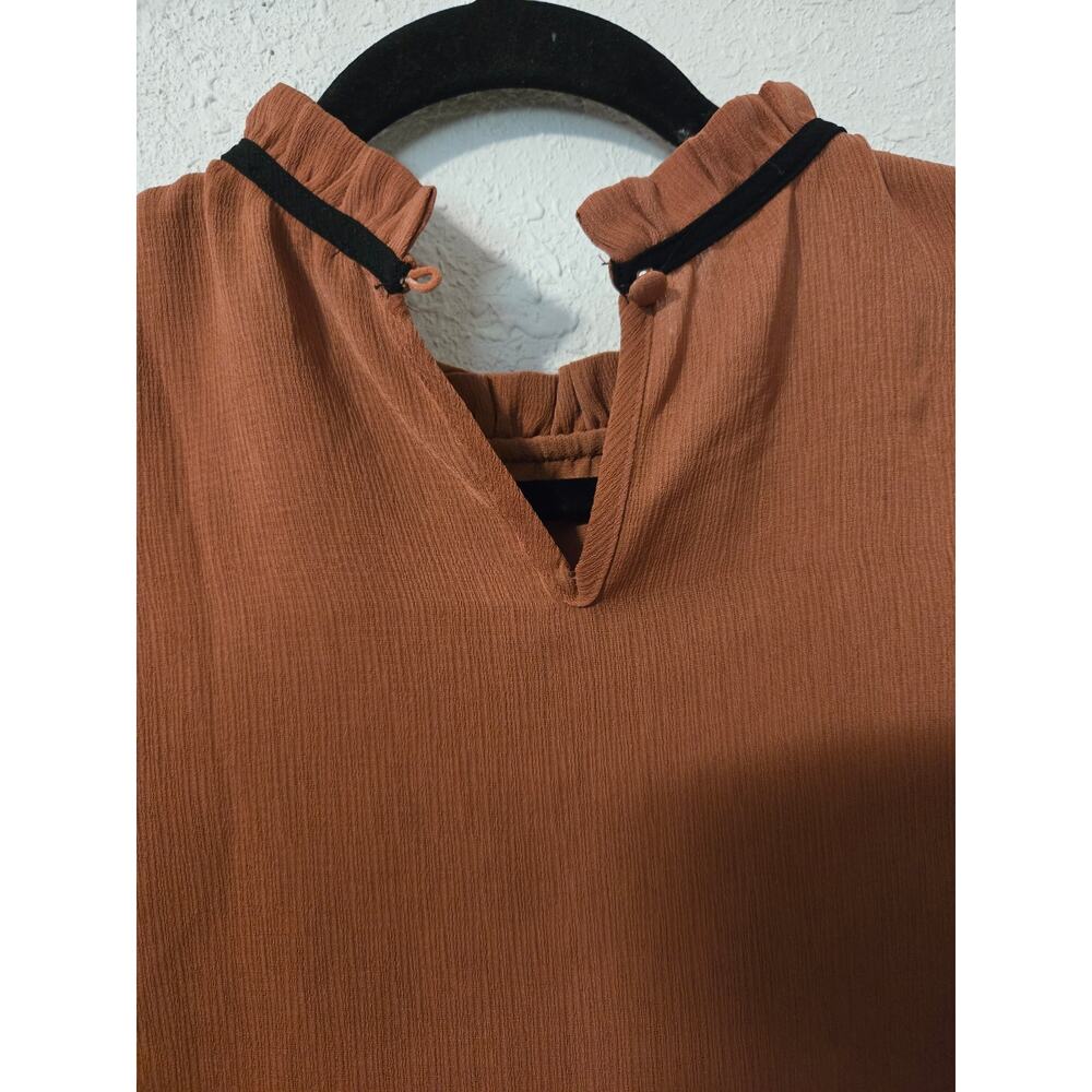 Rust-colored ruffled blouse - Picture 4 of 5